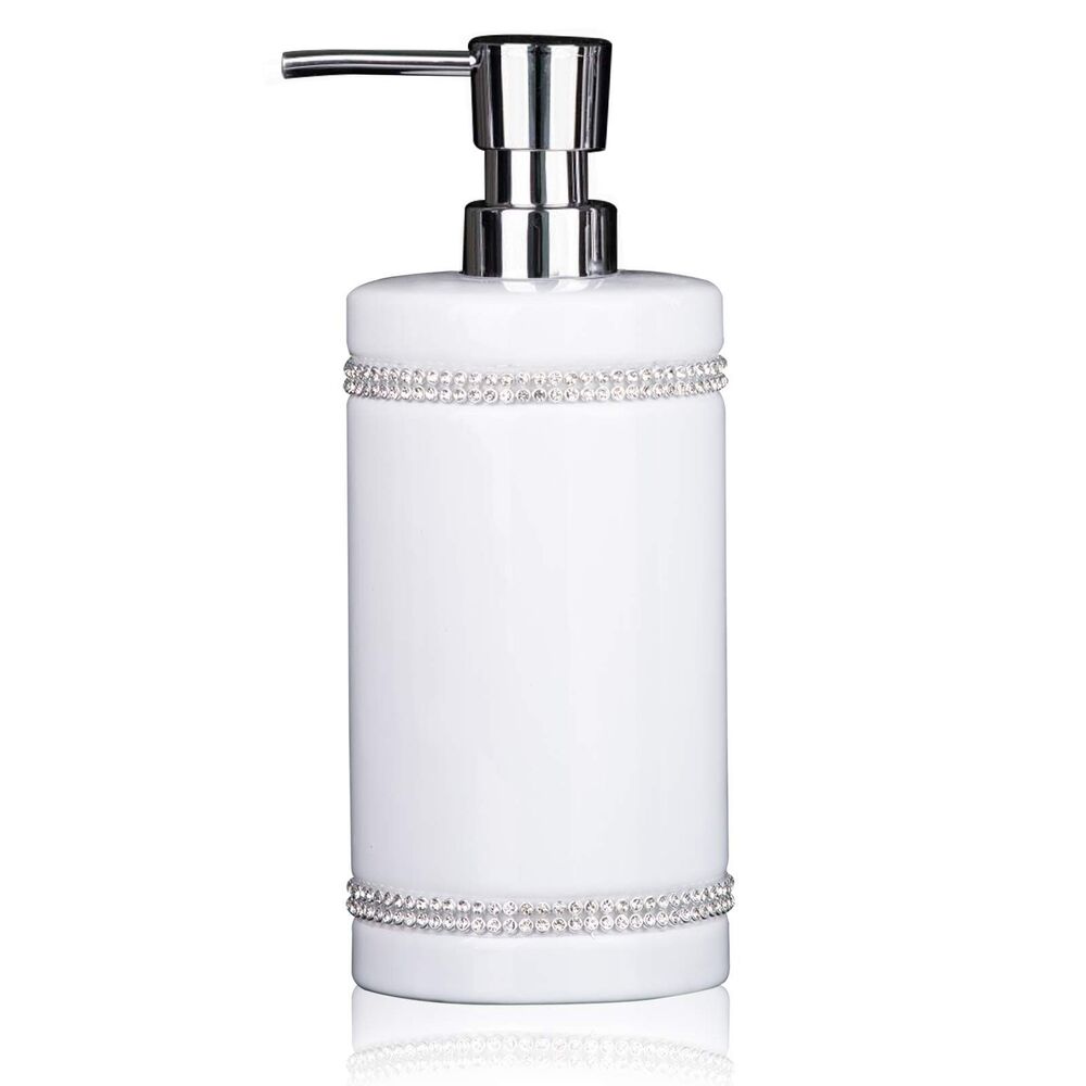 17 OZ Ceramic Soap Dispenser with Rhinestone Accents